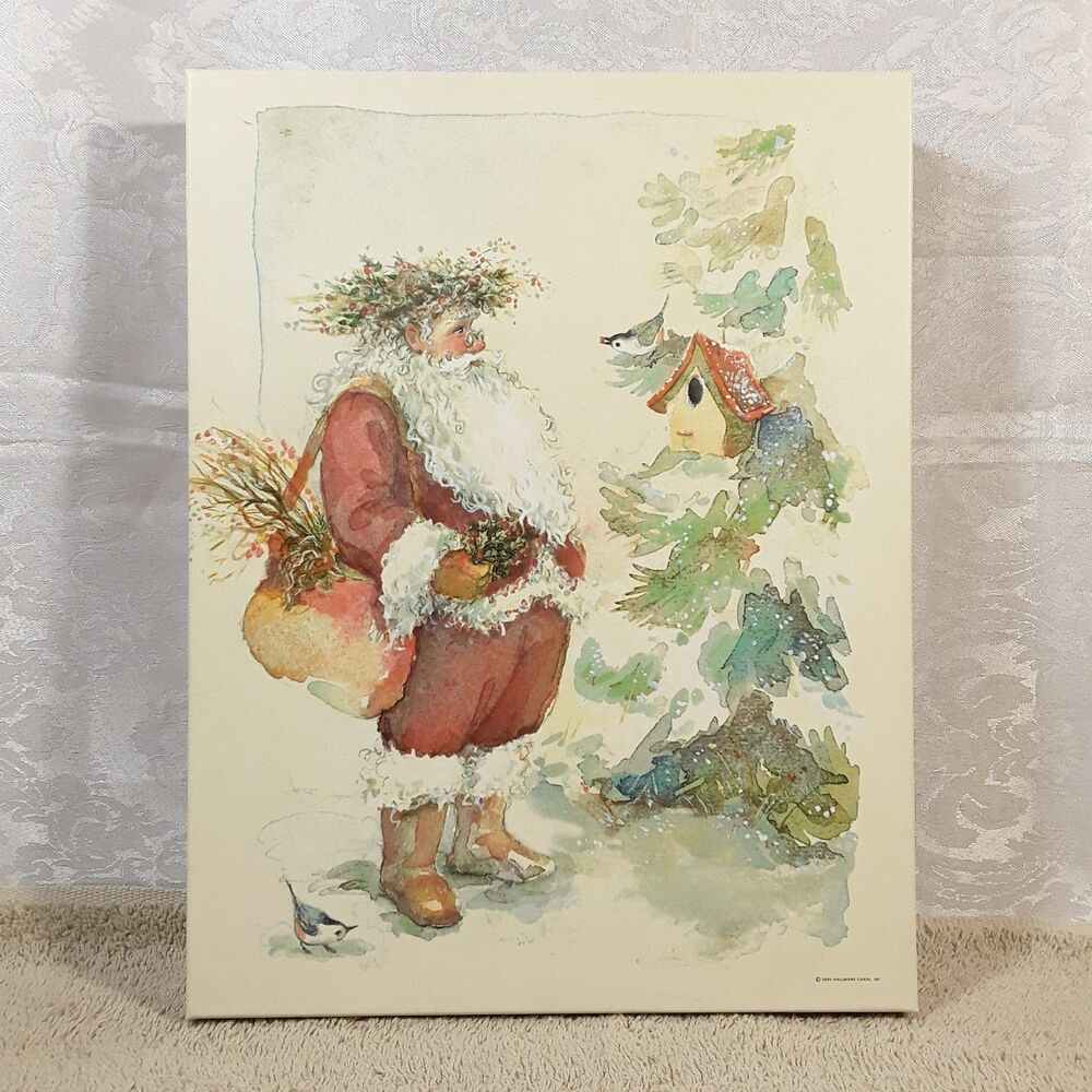 500 pc Complete, Hallmark Puzzle- Boughs & Berries, Christmas Santa Claus Birds